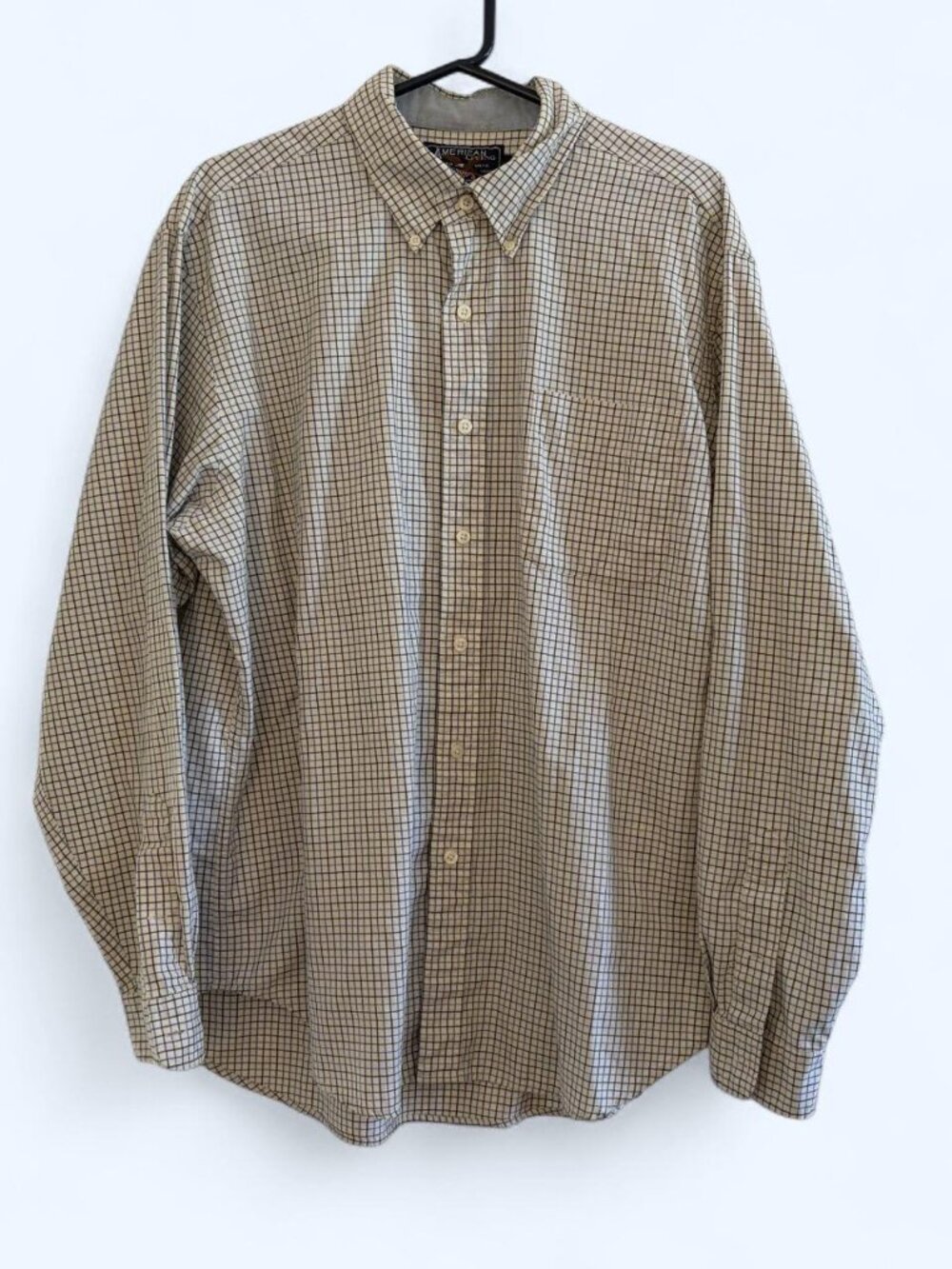 American Living White & Navy Check Button-Down Shirt – XL